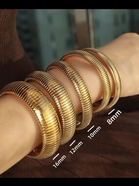 Flex Snake Chain Stretch Bracelet Set in Gold